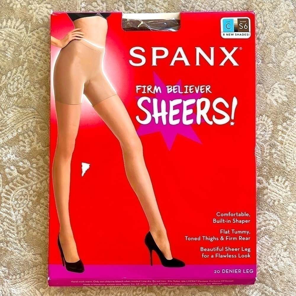 Brand New Spanx Firm Believer Sheers Built-In Shaper Full Length Flat Tummy